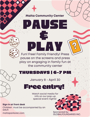 Pause and Play Winter 2026 Flyer
